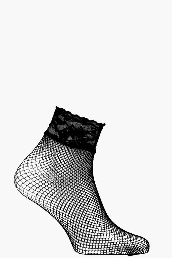 Orla Lace Trim Fishnet Ankle Socks